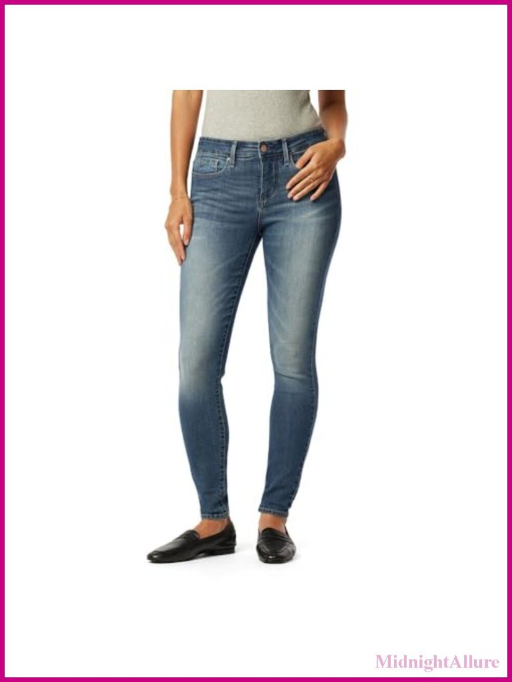 Mid Rise Skinny Jeans Totally Shaping Stretch Casual Denim